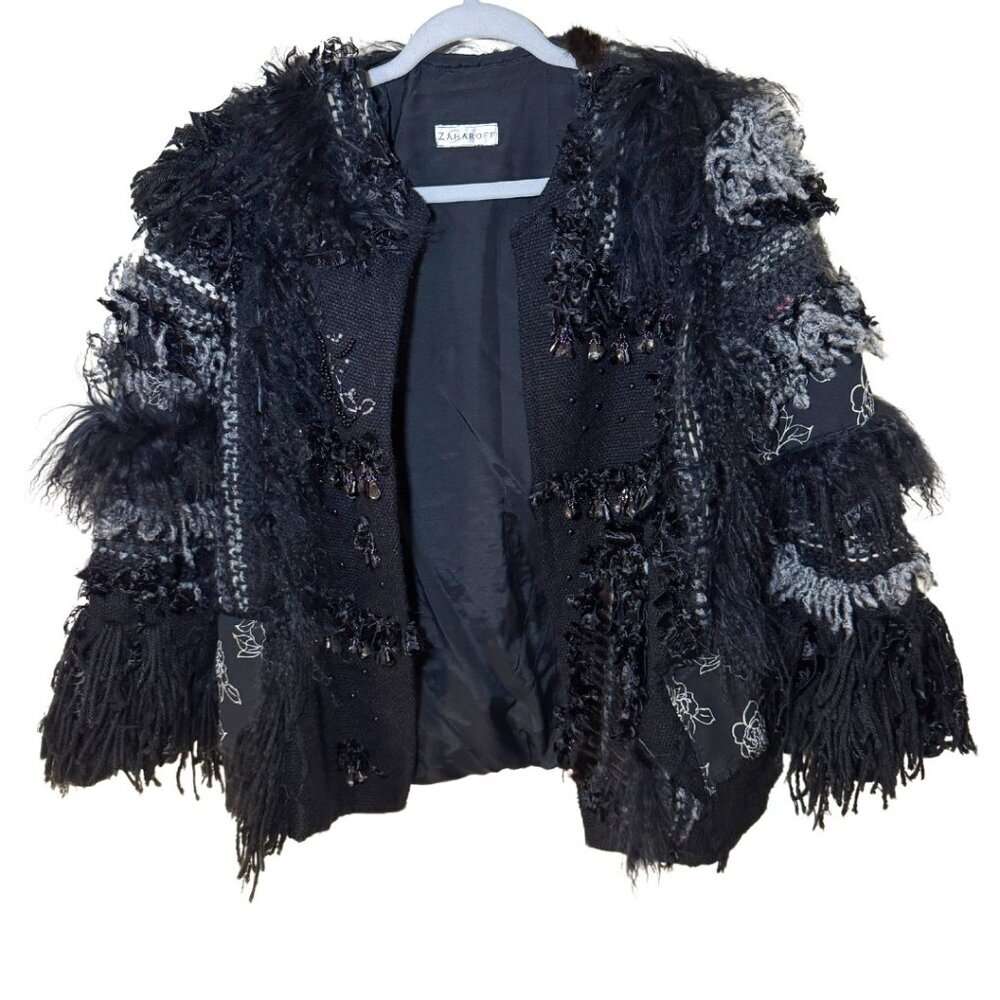 Zaharoff Women's Jacket with Fur Stripes and embellishments - Picture 1 of 6